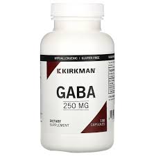 bottle of gaba supplement capsules
