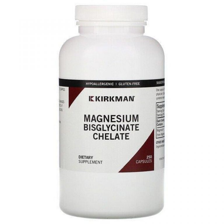 Magnesium bisglycinate chelate 250 capsules for muscle cramps and sleep