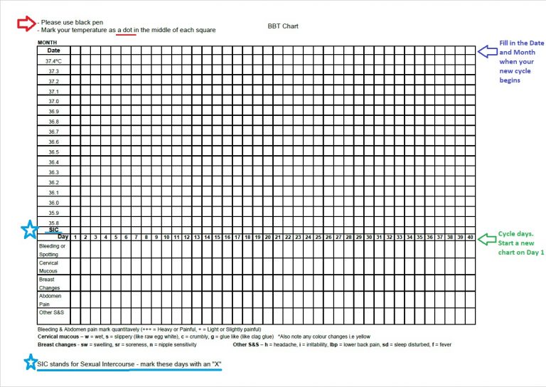 How to use a BBT chart to help you fall pregnant | Point Specifics